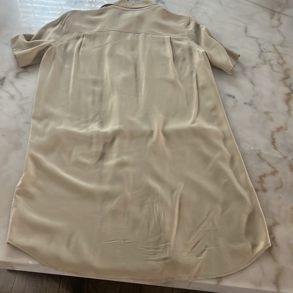 Equipment Remy Silk Button-Front Utility Shirt Dress Khaki Beige M - Picture 14 of 14